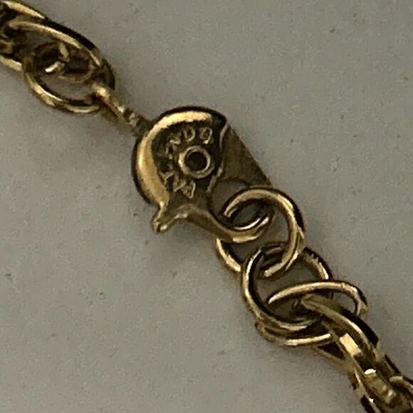 Monet Long Necklace 55" Gold-tone Rope Chain With Bone Link Chain Accent Signed - Picture 9 of 9